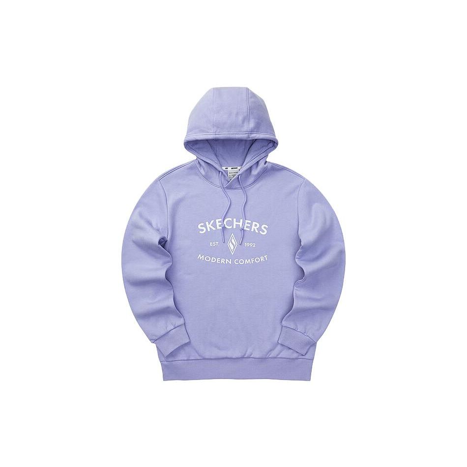 Skechers A-Z Series Lettered Hooded Pullover Sweatshirt Unisex sweatshirt Sweet-Lavender L323U175-01DU S
