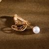 Elegant Butterfly Pendant Brooch with Pearl for Sweaters and Jackets