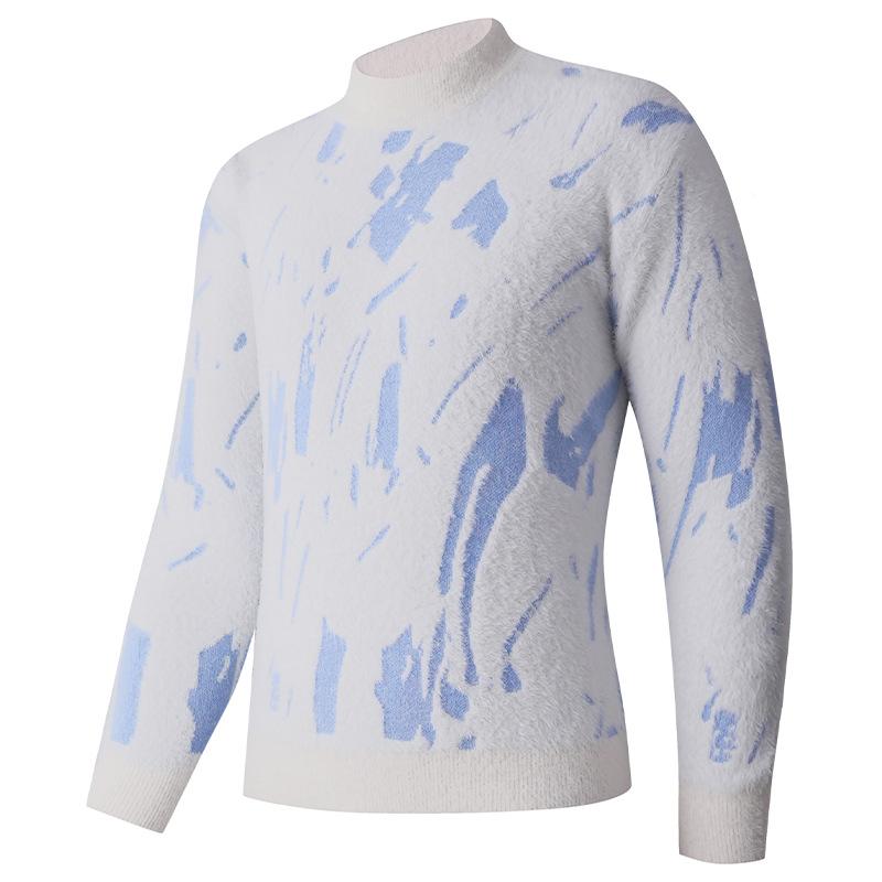 

Осенне-зимний мужской свитер с круглым вырезом и брызгами краски, мужская повседневная свободная вязаная базовая рубашка в ленивом стиле 3XL
