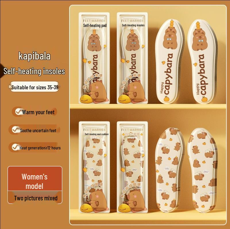 Одноразовые самонагревающиеся мультяшные стельки для зимы – Унисекс теплые накладки для ног 40-44