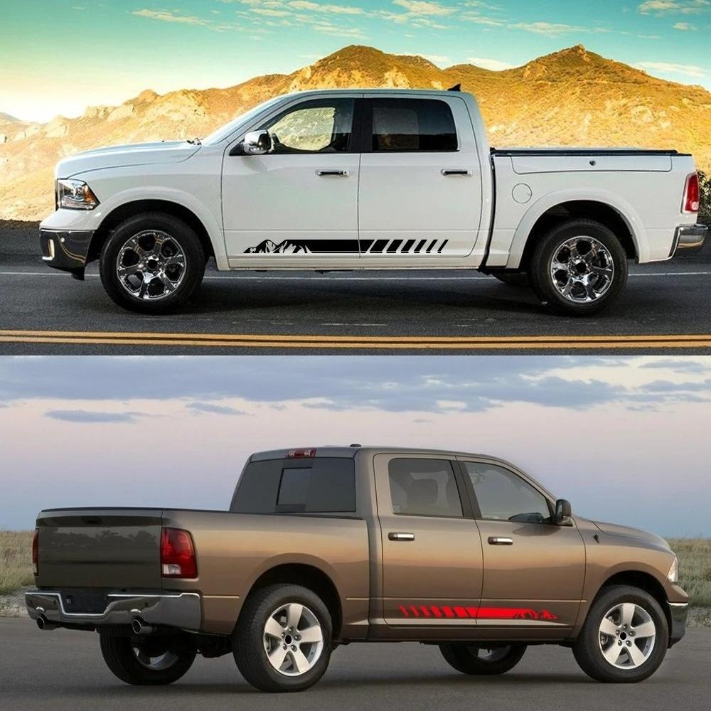 2PCS Off-road Sports Car Stickers Car Body Side Vinyl Decal Self-Adhesive Auto Decoration Accessories ForF150 F-150 Raptor