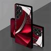 Advanced Red Pleated Texture Tempered Glass Phone Case Suitable for Samsung Galaxy S26 S25 S24 S22 S21 S20 FE/Ultra/Plus