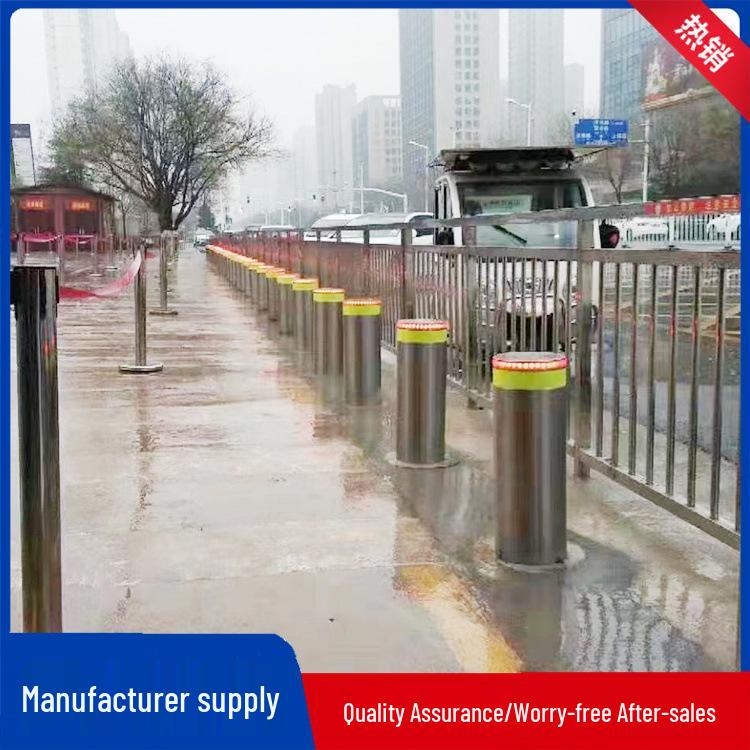 Automatic Stainless Steel Electric Lifting Bollard with Remote Control for Schools and Residential Areas - Anti-Riot, Anti-Collision