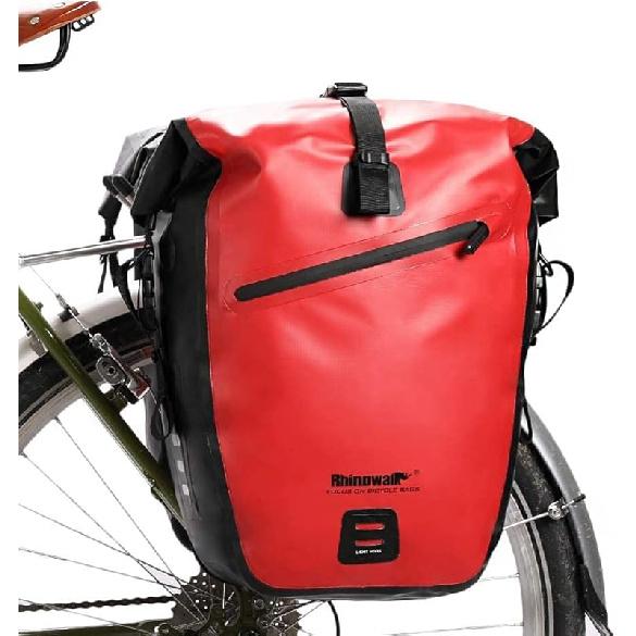 Rhinowalk Bike Bag Водонепроницаемая сумка для велосипеда 27L,(для Велосипедной Багажной Багажной Сумки Седла Наплечной Сумки Для Ноутбука Велосипедной Сумки Профессиональная красный