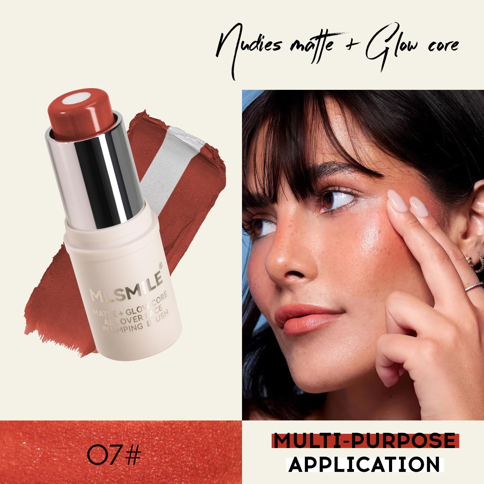 

MLSMILE 7-цветные румяна в форме стика, естественный яркий цвет и простота нанесения, высокоглянцевый стик, двухцветная паста-румяна 07