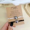 2Pcs/set Volleyball Football Basketball Tennis Couple Bracelet Women Handmade Black White Rope Braided Sport Bracelet Jewelry