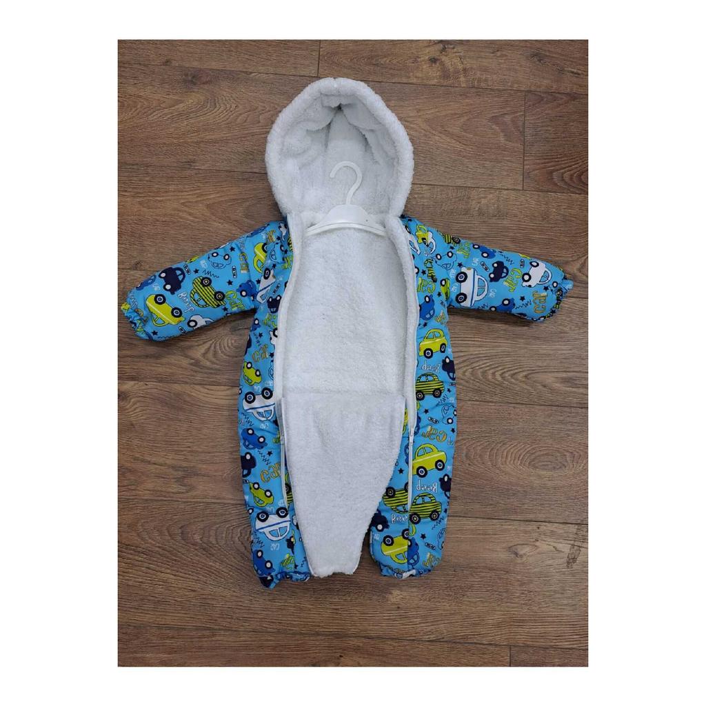 Digital Printed Baby Kids Hooded Plush Versoft Winter Zippered Astronaut Cosmonaut Jumpsuit
