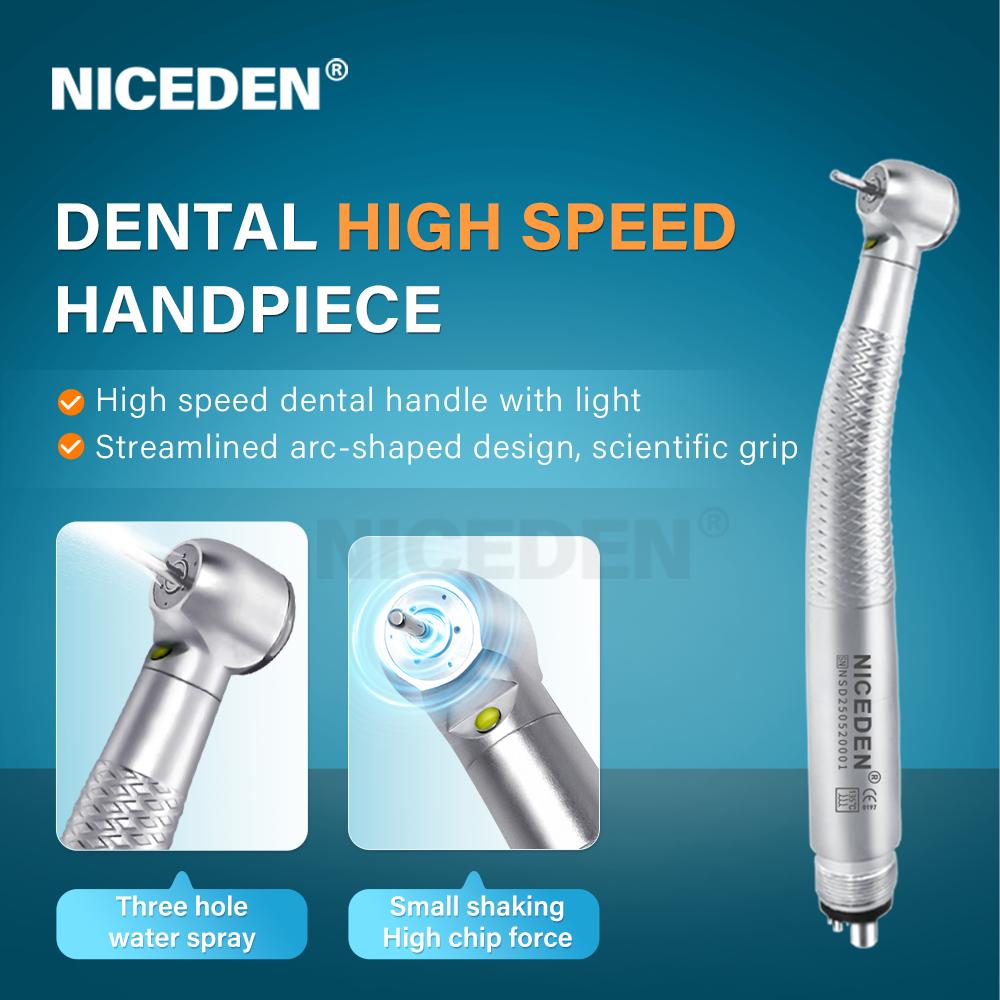 Niceden Dental Led with E Generator High Speed Handpiece Self-powered Air Turbine Water Spray Handpiece Dentistry Tools