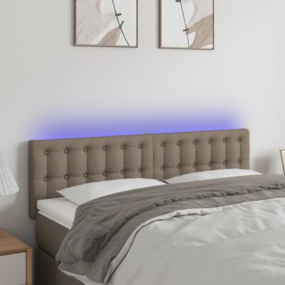 Vidaxl Bed Headboard with LED, Taupe, 144X5X78/88 Cm, Fabric