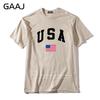 GAAJ USA America Flag Men T Shirt Top High Quality 100 Cotton Tshirts For Man Tshirt Printed Brand Clothing Casual Streetwear