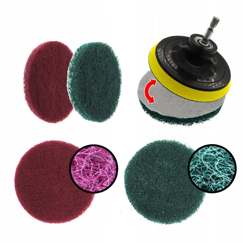 Set of 12 cleaning elements for screwdriver + Set of 5 wire brushes for screwdriver