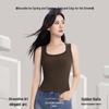 Women's Ribbed Tank Top - Sleeveless Wide Shoulder Base Layer for Concealing Armpit Fat