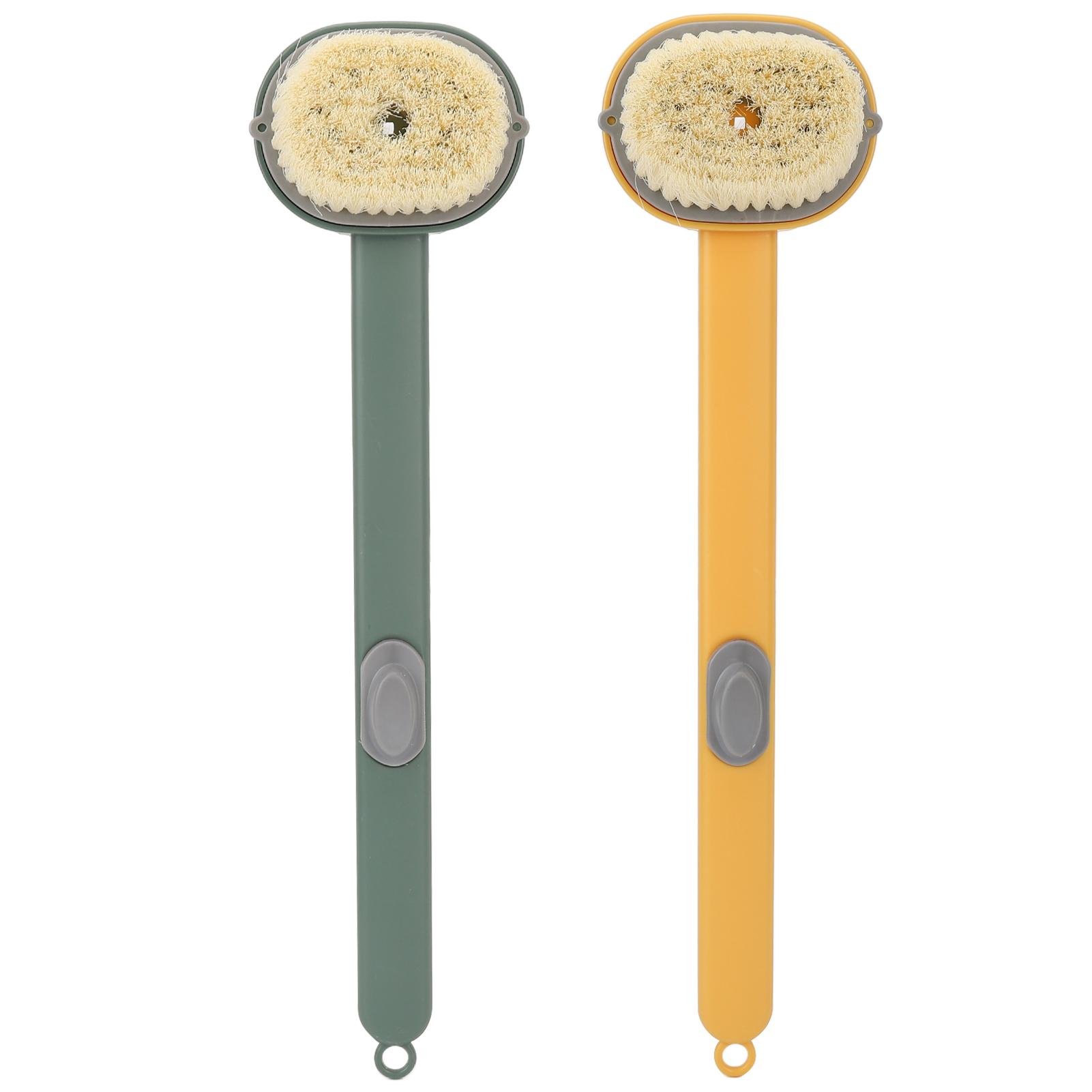 

Щетка для ванны с длинной ручкой, мягкая щетина, кнопка, съемная головка, щетка для тела, щетка для ванны для ванной комнаты