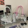 Simple Shiny Sequin Tote Bag Sequined Large Blingbling Handbag Underarm Bag Fashion Glitter Shoulder Bag Travel