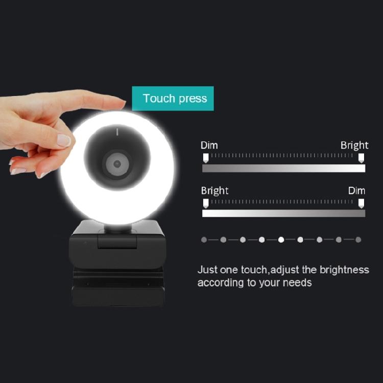1080P Webcam with Microphone AutoFocus Adjustable Brightness USB Streaming