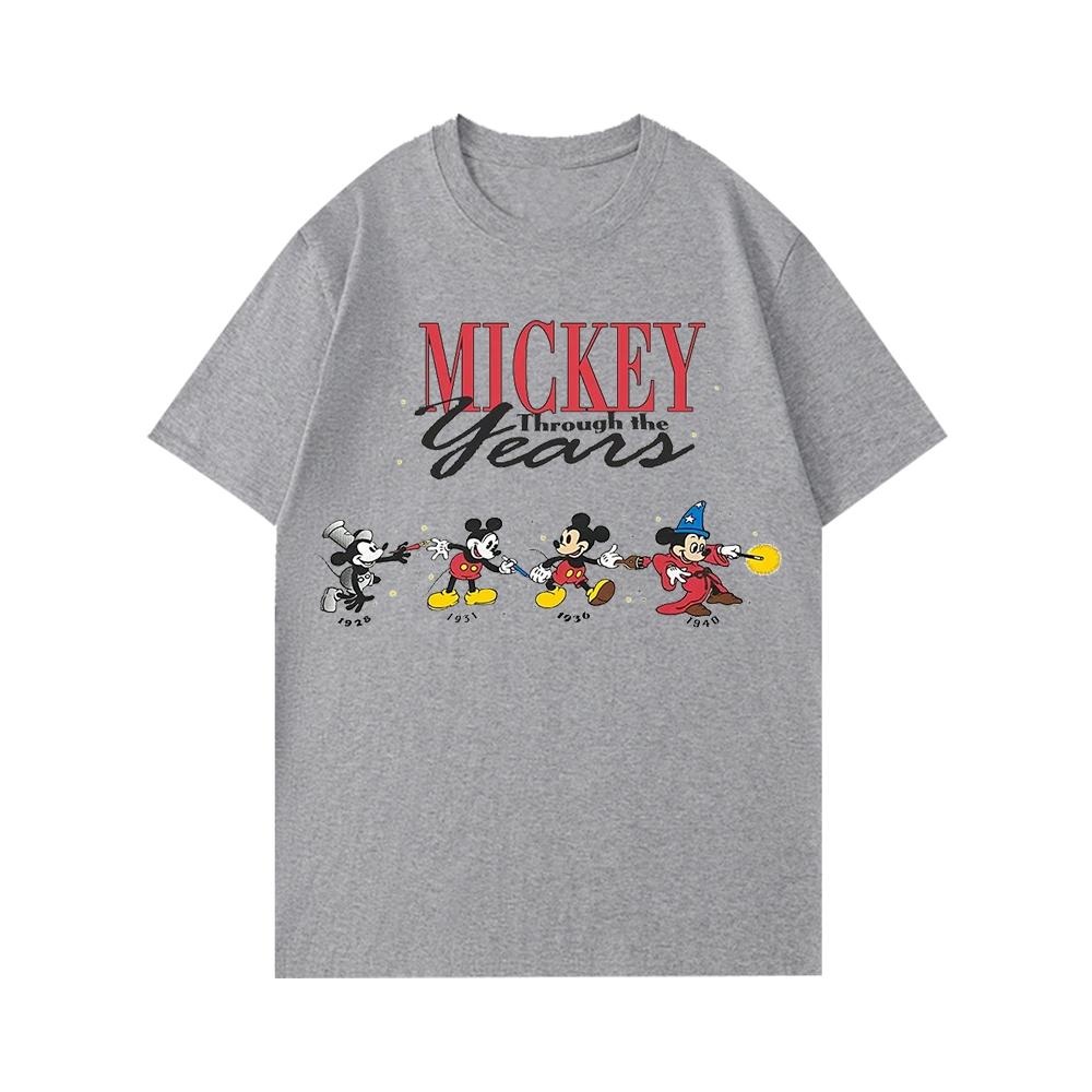 Disney Mickey Mouse Men's Casual Cartoon Print Short Sleeve T-Shirt Summer Casual Unisex Couples T-Shirt Y2k Parent-Child Outfit