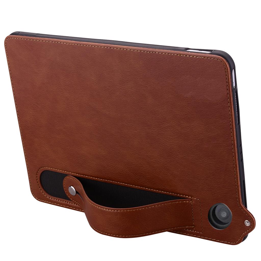 For Amazon Fire HD 8 (2024)/(2020) Case Hand Strap Kickstand Leather Tablet Cover