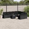 Vidaxl 10-Cz. Set da Giardino, Cuscini Rattan Nero Pe