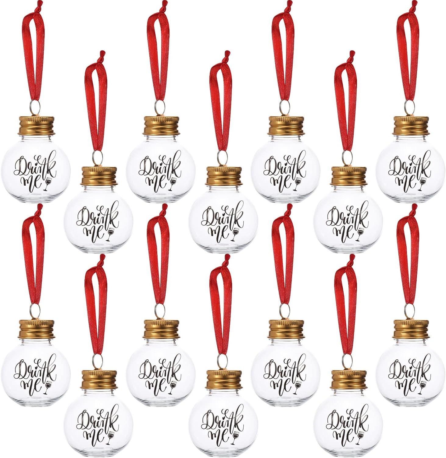 

eBoot 24 Pcs Booze Balls Ornament Fillable Drink Me Ornaments for Christmas Tree 24 білий