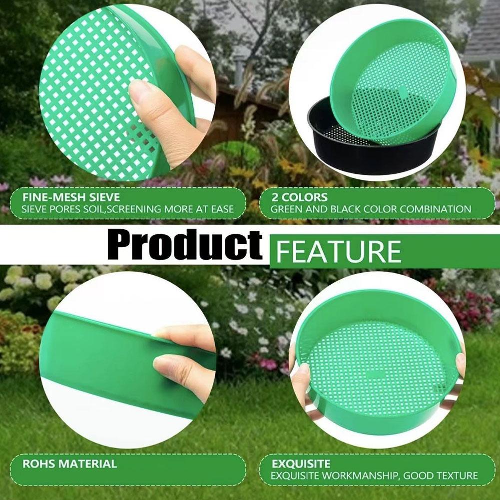 Fine Mesh Garden Sieve Plastic Soil Sifter For Potting Compost Sand Mining Stone Sifting Tool For Seedling Planting Garden Home