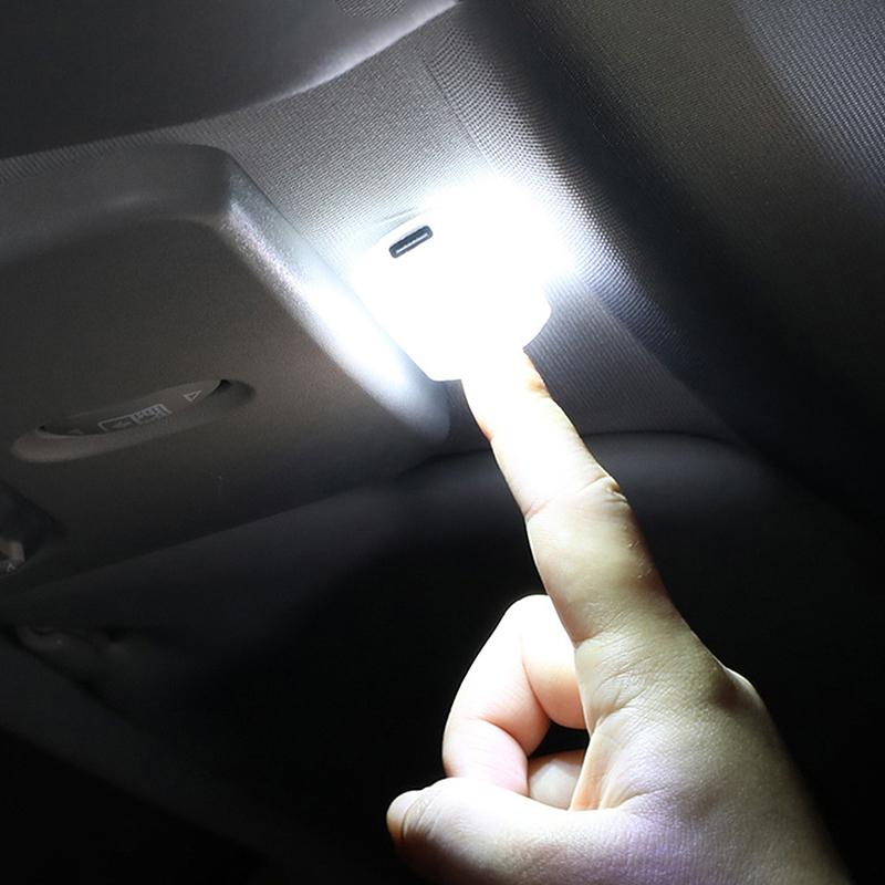 Car Led Touch Lights Wireless Interior Light Magnetic Auto Door Light Roof Ceiling Lamp Reading Lamp Usb Rechargeable 5V