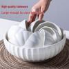 Youxia Pure White Shell-Edge Ceramic Serving Bowl