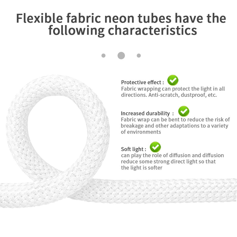 WS2812B WS2811 DC5V Round Reticulate Pattern Neon LED Strip 50Leds/m 360 Degree Smart RGBIC Flexible Silicone Light Tape IP67