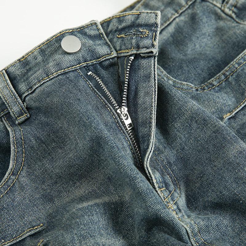 Men's Chu Tang Vintage Washed Straight Flare Jeans