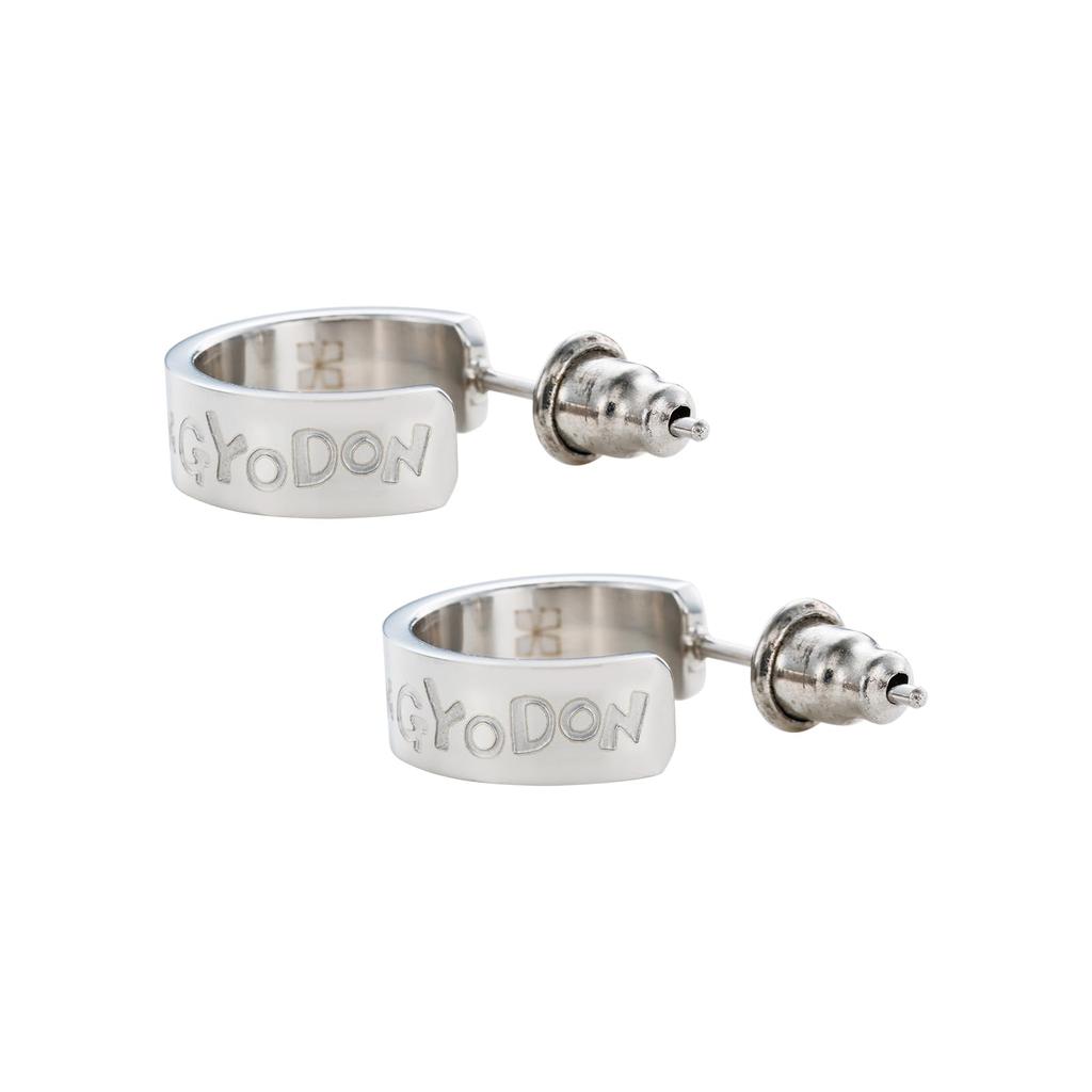 [White Clover] Hangyodon Sanrio Characters Stainless Steel Earrings Half Hoop (2 Pieces/for Both Ears) SAST-P007SV