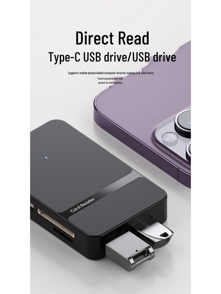 8-in-1 Lightning/Type-C Multifunction Dock & Card Reader for Mobile Phones