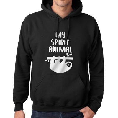 Homme Imprime Graphique Sweatshirt Faultier ist mein Geistestier