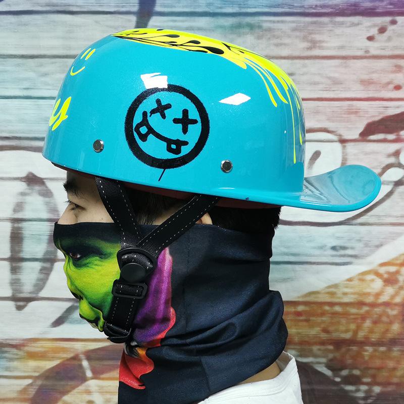 Harley Vintage Helmets Men's and Women's Electric Car Half Helmets Baseball Caps Scooters Helmets Peaked Helmets Gangster DS Personality