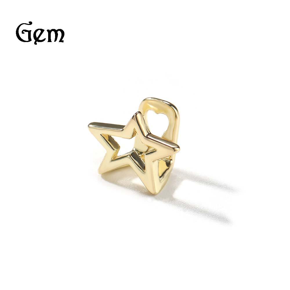 Трансграничные золотые грилзы в виде пятиконечной звезды: Модные хип-хоп украшения