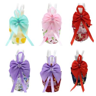 Reusable Pet Bird Diaper with Bowknot Comfort for Cockatiel Parrots Bird Nappy Flying Suit Pineapple Print