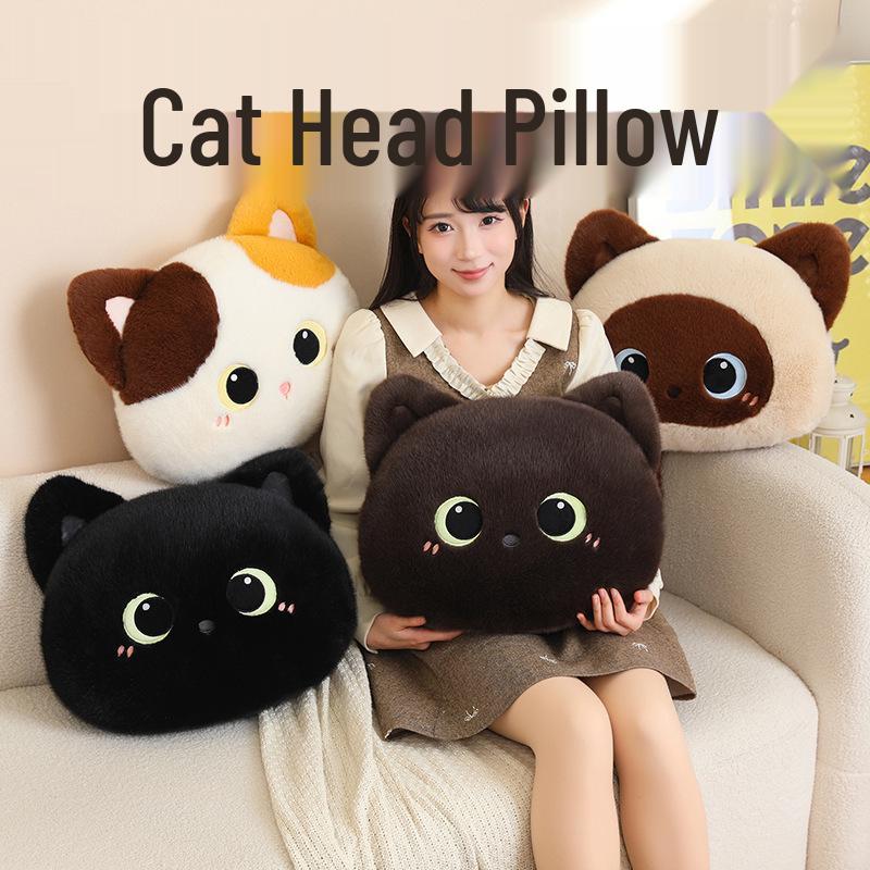 Calico & Siamese Cat Plush Hugging Pillow - Soft, Soothing Cushion for Kids