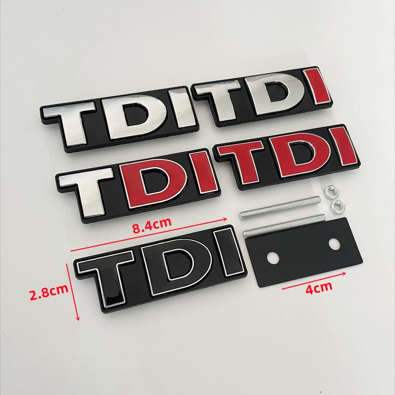 EPYFH1 3D Metal Logo TDI Emblem Car Front Grill Badge Rear Trunk Sticker For VW Golf 4 6 7 MK6 Polo Jetta Passat Accessories