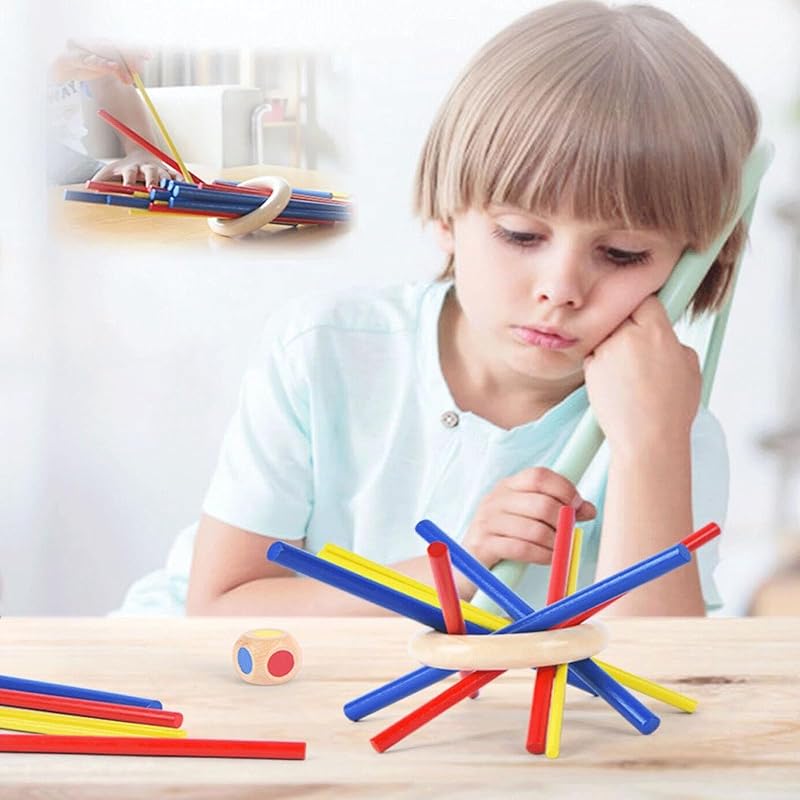 [TOUFEIYUAN] Holz Klebe Balance Spiel Tischspiel für Kinder und Erwachsene. Klebriges Balance Spiel Brettspiel für Kinder und Erwachsene. Würfel, Geschicklichkeitstraining,
