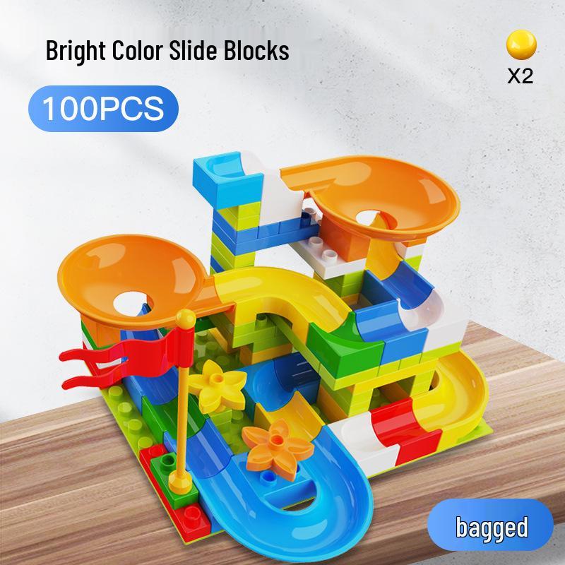 Large Particle Versatile Track Blocks Compatible with LEGO for Children Aged 3-6