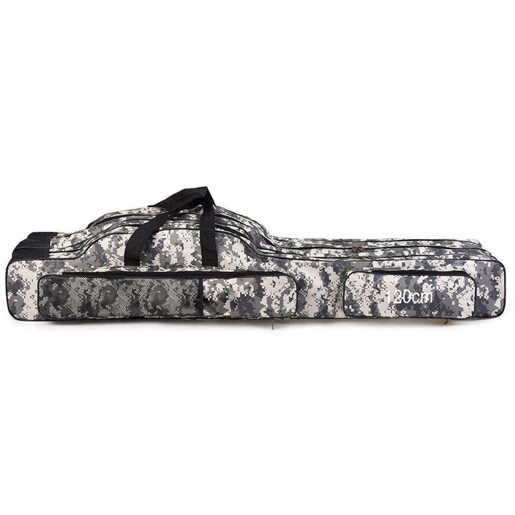 Doorslay 3 Layers Fishing Bag Portable Folding Fishing Rod Reel Bag Fishing Tackle Carry Bag Case Travel Storage Bag
