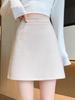 Women's Thickened Woolen A-Line Skirt - High-Waisted, Hip-Hugging, Anti-Exposure, Autumn/Winter Velvet Plus, Casual Outerwear