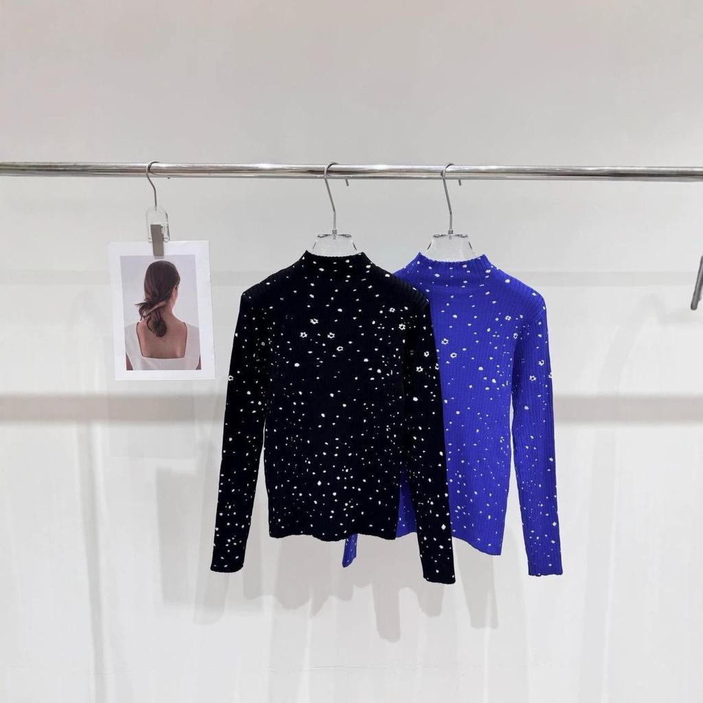 Trendy Brand Double-Sided Jacquard Knitwear: High-Quality Early Autumn Round/Half-High Neck Base Layer