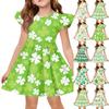 Vestido de Princesa de Verão para Meninas - Vestido Camiseta A-Line St. Dia de Patrício