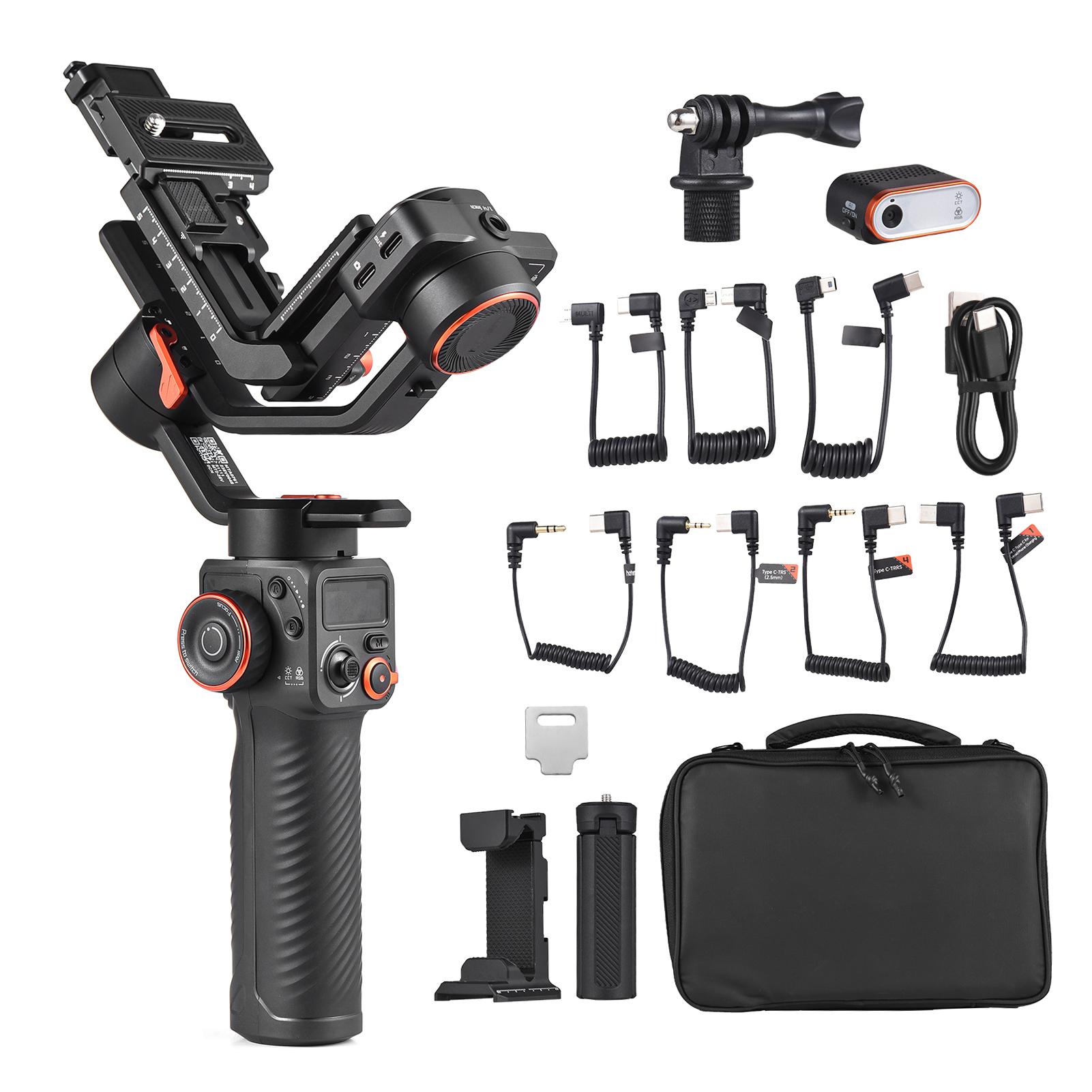 hohem iSteady MT2 Kit 3 Axis Camera Stabilizer Gimbal Stabilizer for Smartphone 1.2kg 2.64lbs Payload Support BT nero