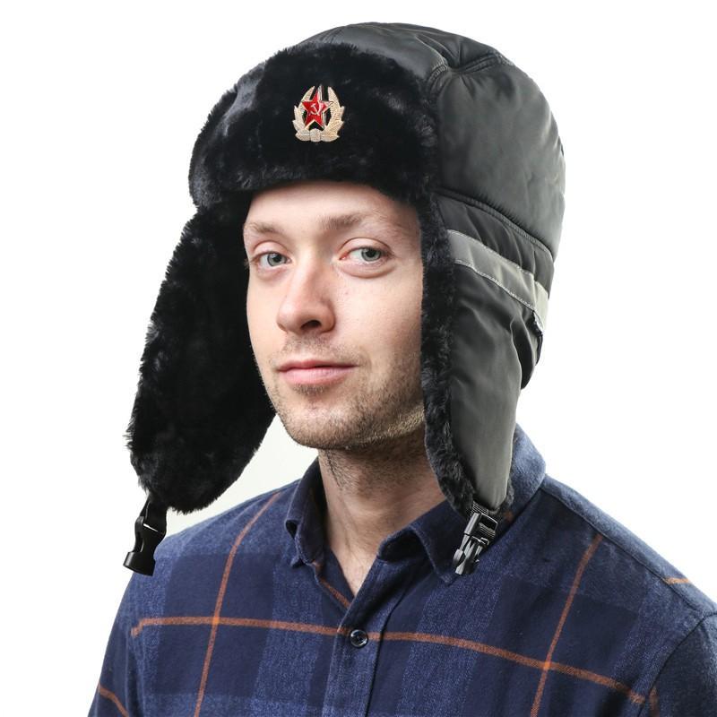 Winter Warm Fleece-lined Military Style Hat With Neck Gaiter Face Cover Windproof Waterproof Unisex Cap Cold Weather