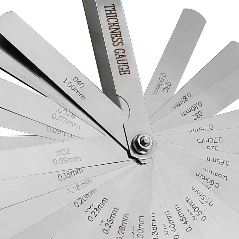 Samcos Thickness to Stainless Thickness Gap Measurement Tool Gauge, 32-Piece Set, 0.02mm 1mm, Steel, Gauge, Gauge, Thickness/Thinness