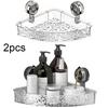 Suction Cup Bathroom Storage Shelf No Drill Triangular Storage Basket Multifunctional Corner Floating Shelf Bathroom Accessories