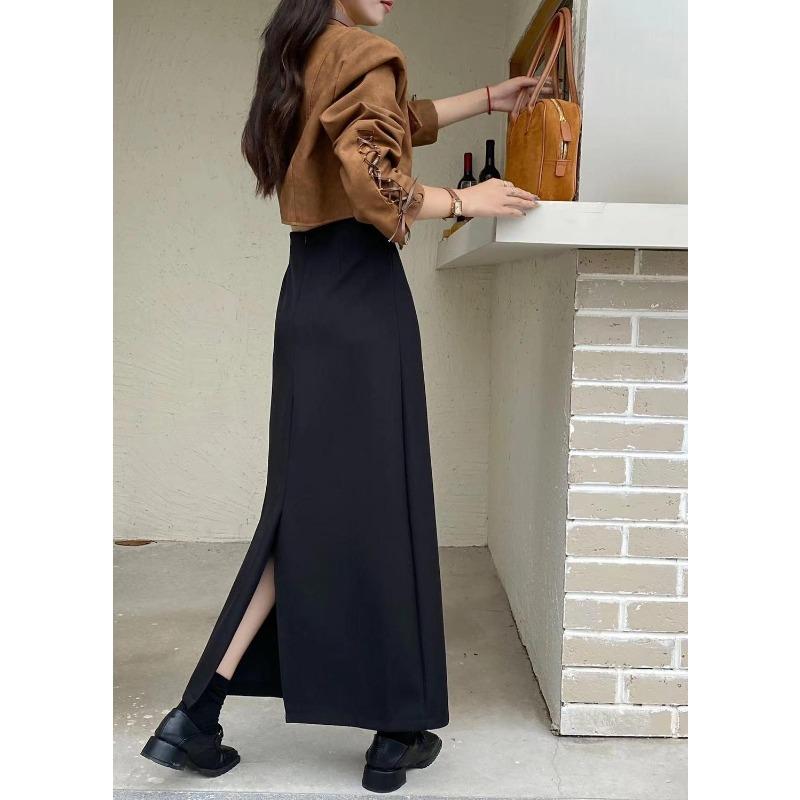 2025 Herbst Neu Lockerer Anzugrock Elegant Hohe Taille Hüftschlank und Gerade Lang für Frauen