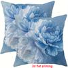 Fashion Classic Square Blue Printed Decorative Pillowcase Rose Pattern  Living Room Sofa Cushion  Pillow Home Decor