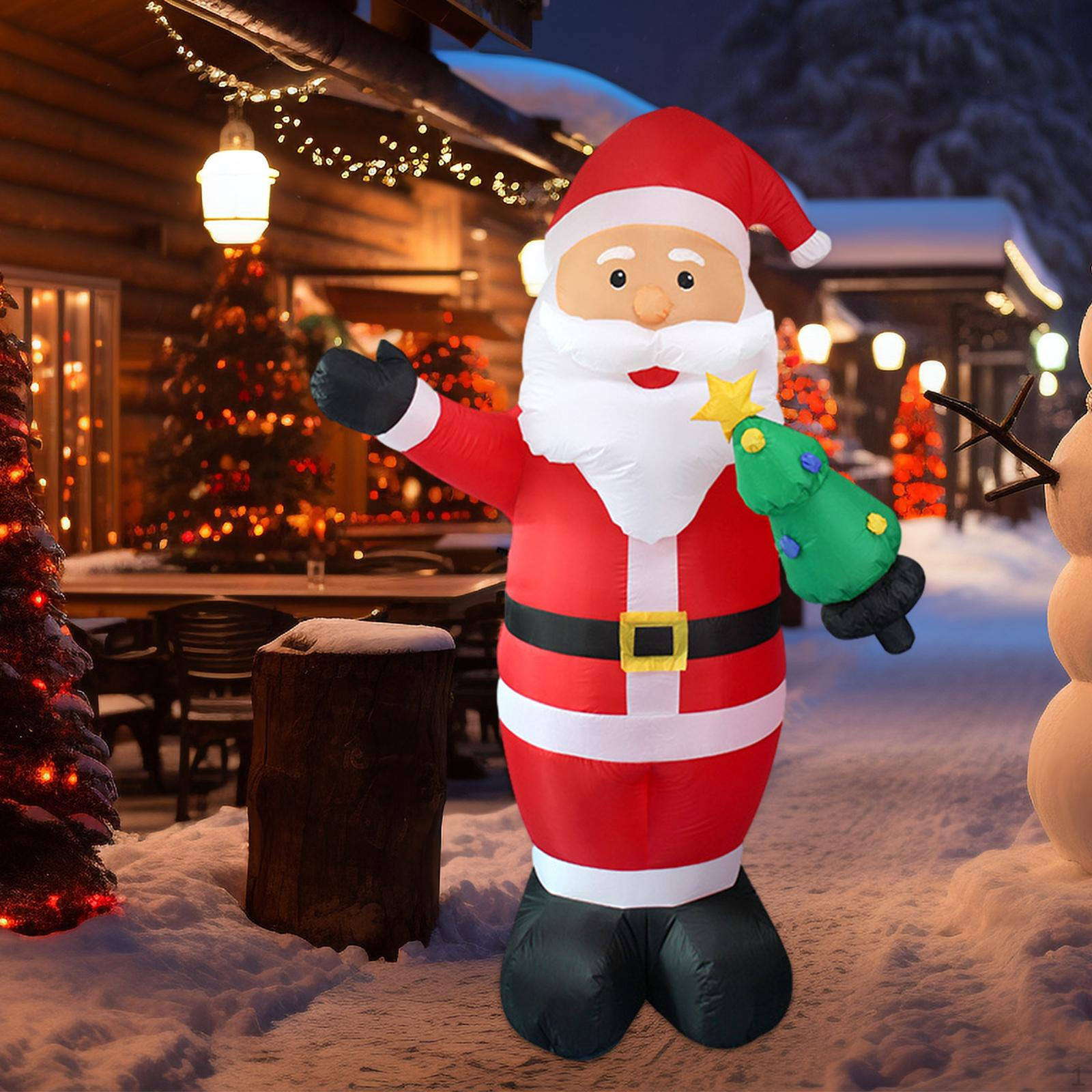 

Надувной Санта со светодиодной подсветкой, рождественский, забавный, светящийся, для газона