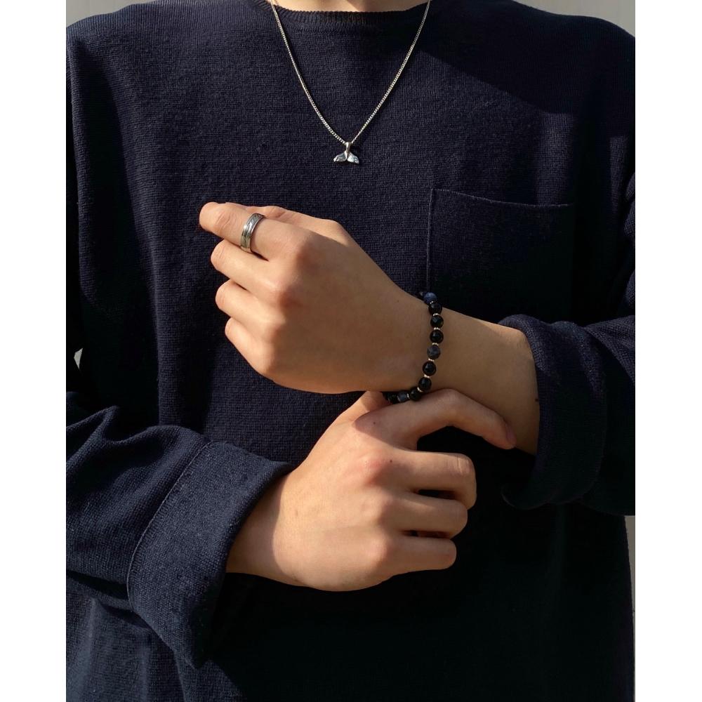 BTS Jungkook Worn Genuine Gemstone Bracelet Onyx Sodalite Healing Crystal Korean Idol Style Couple Jewelry Gift
